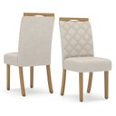 Ver mais imagens de Sala de Jantar Hebe Mesa 120 cm Canto Reto 4 Cadeiras Espresso Móveis Off White/Nature/Linho