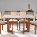 Ver imagem 2 de Conjunto Grécia Mesa Badem 136cm com 4 Cadeira Sila Marrom/Mel