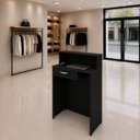 Ver imagem 1 de Balcão Caixa 82x40cm para Atendimento Recepção Comercial Gaveta com Fechadura Painel Frontal Elevado