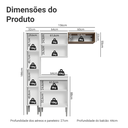 Ver imagem 3 de Armário de Cozinha Compacta 156 Cm Emilly Madesa 01