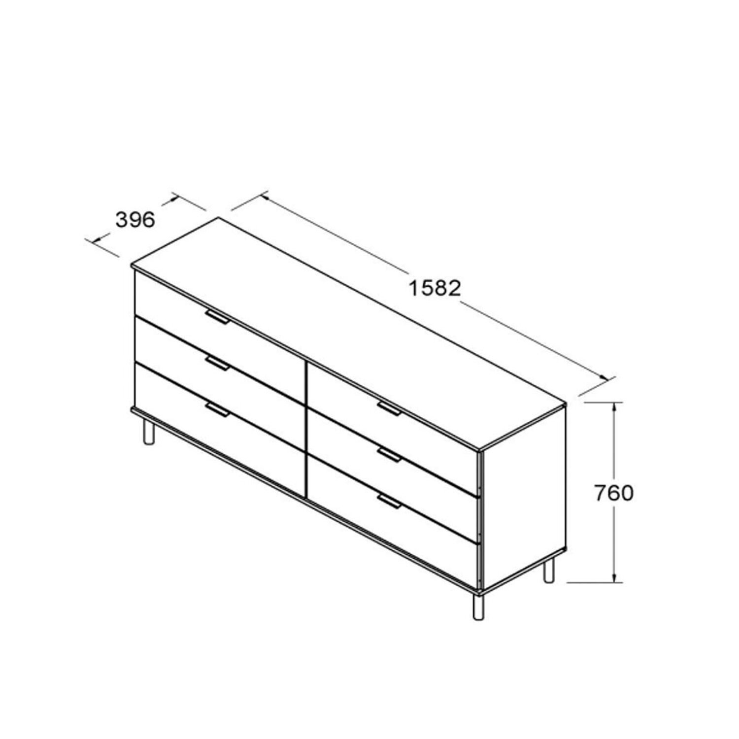 Cômoda 6 Gavetas Mdp/mdf Dm-243 - 3