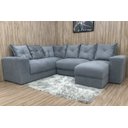 Ver imagem 1 de Sofá de Canto Estofado Alice com Chaise Suede Cinza Al Móveis