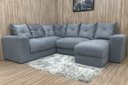 Ver imagem 1 de Sofá de Canto Estofado Alice com Chaise Suede Cinza Al Móveis