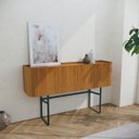 Ver imagem 1 de Aparador Flow para Sala 139cm com 4 Portas Pés de Aço Moderno Potenza
