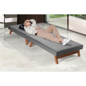 Cama Portátil Dobrável Solteiro 0,80x1,90 Cinza -C/Colchão Embutido