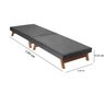 Cama Portátil Dobrável Solteiro 0,80x1,90 Cinza -C/Colchão Embutido - 3