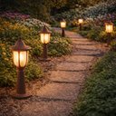 Ver imagem 3 de Balizador Modena Bivolt Marrom em Termoplástico Lente Fosca E27 para Jardim Quintal
