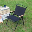 Ver imagem 3 de Cadeira Dobrável de Aço Esmaltado com Braço de Madeira – Uso em Casa, Jardim e Praia - Sortido