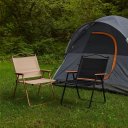 Ver imagem 2 de Cadeira Dobrável de Aço Esmaltado com Braço de Madeira – Uso em Casa, Jardim e Praia - Sortido