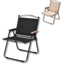 Ver imagem 1 de Cadeira Dobrável de Aço Esmaltado com Braço de Madeira – Uso em Casa, Jardim e Praia - Sortido