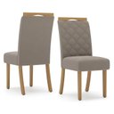 Ver mais imagens de Sala de Jantar Hebe Mesa 160 cm Canto Reto 6 Cadeiras Espresso Móveis Off White/Nature/Marrom Amêndoa
