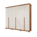 Ver imagem 2 de Guarda-Roupa Casal 267cm 6 Portas com Pés 100% MDF Linhares Espresso Móveis Off White/Cinamomo