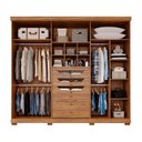 Ver imagem 3 de Guarda-Roupa Casal 267cm 6 Portas com Pés 100% MDF Linhares Espresso Móveis Off White/Cinamomo