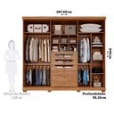 Ver imagem 4 de Guarda-Roupa Casal 267cm 6 Portas com Pés 100% MDF Linhares Espresso Móveis Off White/Cinamomo