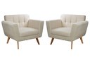 Ver imagem 1 de Kit 2 Poltronas Decorativas Bruna Sala de Estar Quarto Recepção Bege