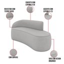 Ver imagem 3 de Sofá 2 Lugares Orgânico 140cm Morgan e Poltrona Lua Suede Cinza D03 - D’Rossi
