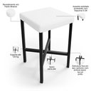 Ver imagem 6 de Kit 03 Banquetas Baixa Bar Cozinha Sala de Jantar Preto Stella L02 Facto Branco - Lyam Decor