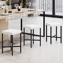 Ver imagem 2 de Kit 03 Banquetas Baixa Bar Cozinha Sala de Jantar Preto Stella L02 Facto Branco - Lyam Decor
