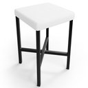 Ver imagem 3 de Kit 03 Banquetas Baixa Bar Cozinha Sala de Jantar Preto Stella L02 Facto Branco - Lyam Decor