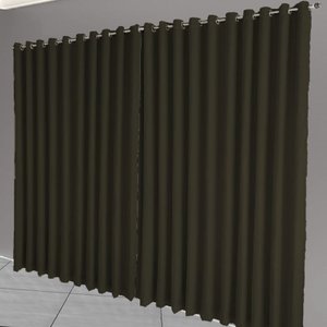 cortina para apartamento varao Celina 2,80 x 2,40 preto