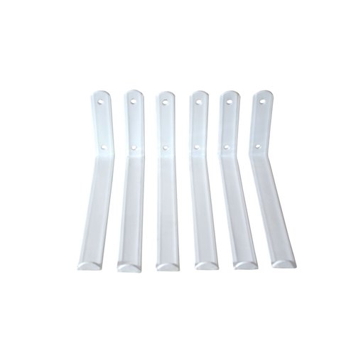 Kit 6 Peças Suporte Cantoneira Invertida - Mod. "u" P/ Prateleira de 15cm - Branca