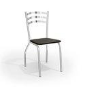 Ver imagem 3 de Conjunto Mesa Quadrada 90x90cm com 4 Cadeiras Vidro e Metal Cromado Preto - Kappesberg