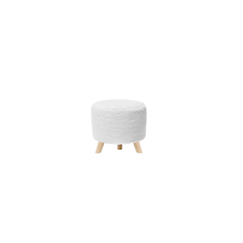Puff Banquinho Decorativo  Luxo Pés Madeira