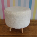 Ver imagem 2 de Puff Banquinho Decorativo  Luxo Pés Madeira