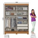 Ver imagem 4 de Guarda Roupa Solteiro 2 Portas de Correr 2 Gavetas com Espelho BE309 Briz