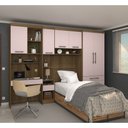 Ver imagem 1 de Guarda Roupa Solteiro Modulado com Escrivaninha Paris Luciane M01:rosa