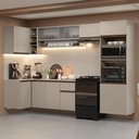 Ver imagem 1 de Armário de Cozinha Completa de Canto Suspenso 385cm Crema Nice Madesa 01 Crema