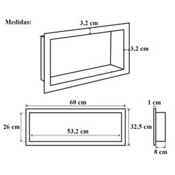 Nicho para Banheiro e Cozinha Parede Embutir 30x60 Liso Branco - 5