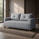 Ver imagem 1 de Sofá 3 Lugares Leona Bom Pastor Linho Cinza