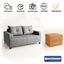 Ver imagem 3 de Sofá 3 Lugares Leona Bom Pastor Linho Cinza