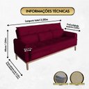 Ver imagem 2 de Sofá Cama Rivieira 2.00m - Vinho