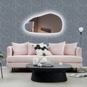 Ver imagem 1 de Espelho orgânico decorativo iluminado com led frio 43x76cm