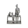 Escultura Mãe Filho e Gato 257-189 Prata Mabruk 12992 - 1