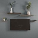 Ver imagem 2 de Rack Suspenso para sala ou quarto c/ madeira maciça 4 peças