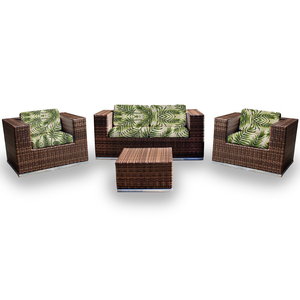 Conjunto Bora Bora - 1 Sofá 2 Lugares + 2 Poltronas + 1 Mesa de Centro - Kauai