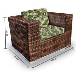 Conjunto Bora Bora - 1 Sofá 2 Lugares + 2 Poltronas + 1 Mesa de Centro - Kauai - 3