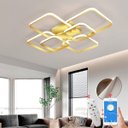 Ver imagem 4 de Lustre de Led Luminária Moderno 70w Dourado com Controle Brinovar