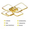Lustre de Led Luminária Moderno 70w Dourado com Controle Brinovar - 5