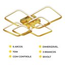 Ver imagem 5 de Lustre de Led Luminária Moderno 70w Dourado com Controle Brinovar