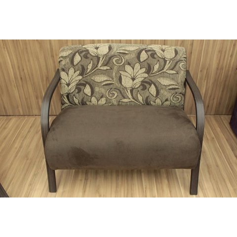 Poltrona 2 Lugares Braço Madeira Marrom/floral 603/425 México