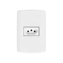 Ver imagem 1 de Conjunto com 1 Tomada 2P+T 10A 250V, Modular, com Placa 4x2 e Suporte Branco