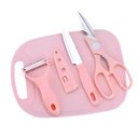 Ver imagem 7 de Kit Utensílios Cozinha 4 Peças: Faca, Tábua, Tesoura e Descascador:verde