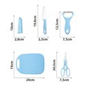 Ver imagem 6 de Kit Utensílios Cozinha 4 Peças: Faca, Tábua, Tesoura e Descascador:verde