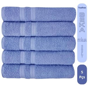 Kit 5 Toalhas Super Grossa e Felpuda 80x150cm Azul Beka