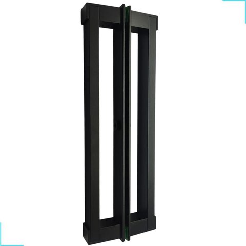 Puxador Porta Vidro sem Furo Colar - Preto 20cm Autocolante