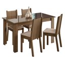 Ver imagem 2 de Conjunto Sala de Jantar Mesa Tampo de Vidro 4 Cadeiras Kiara Madesa
